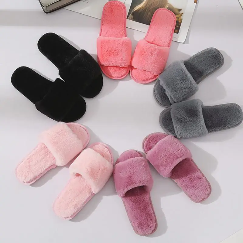 Женские меховые тапочки домашние плюшевые женская обувь удобные женские