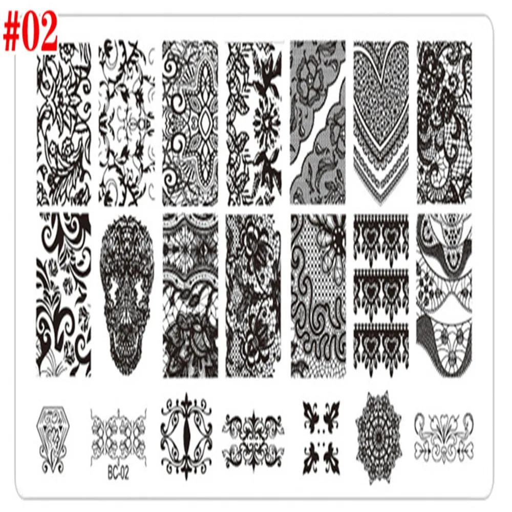 Lace Flower Animal Geometry Pattern Nail Stamping Plates Art Stamp Template Image Plate Stencil Manicure Tools 1PC | Красота и