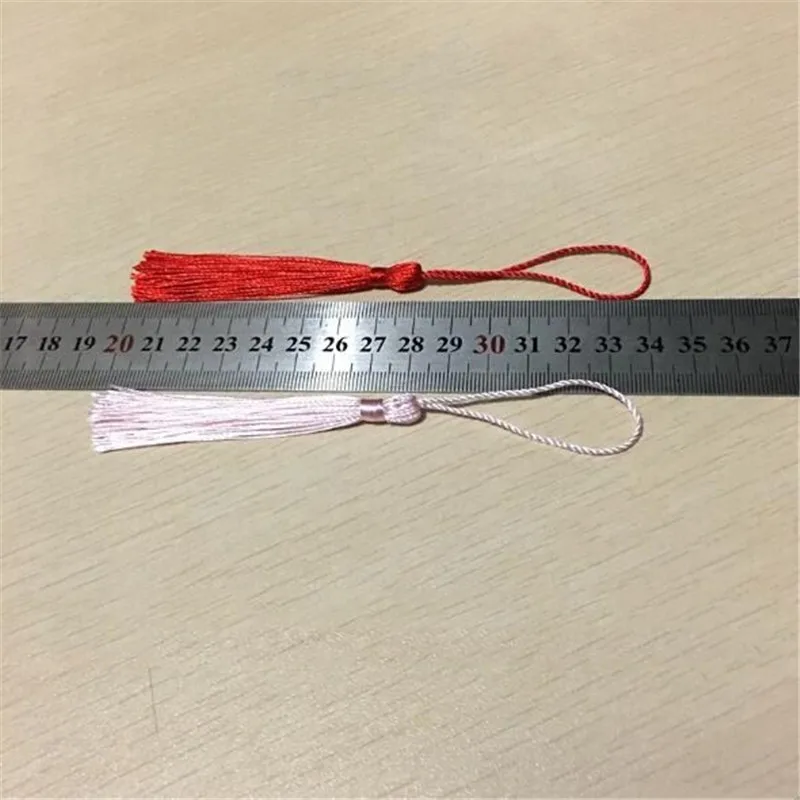 50 шт./лот 140 мм (80 + 60) серьги-кисточки из полиэстера и шелка подвески китайский узел