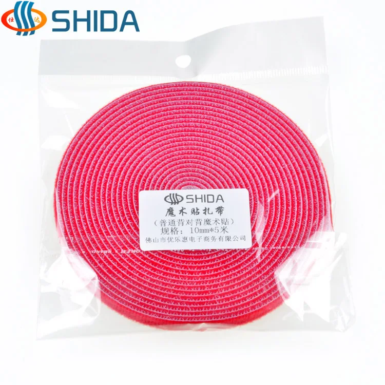 Разноцветные Многоразовые Кабельные стяжки с крючками 1 2 см * 10 метров нейлоновые