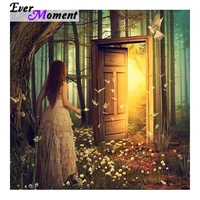 ever moment diamond painting fantasy beautiful girl shining door butterfly new diamond paintings 5d embroidery full asf851