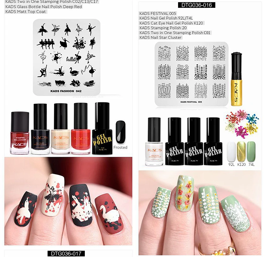 KADS Nail Art штампованные пластины природа Мода серии шаблоны для стемпинга рисунки для маникюра Лак для стемпинга трафарет для штамповки