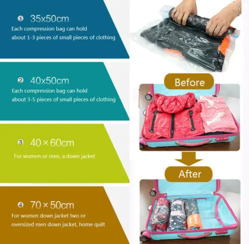 Вакуумные пакеты для хранения горячая раскатная вакуумная сумка одежды дорожный