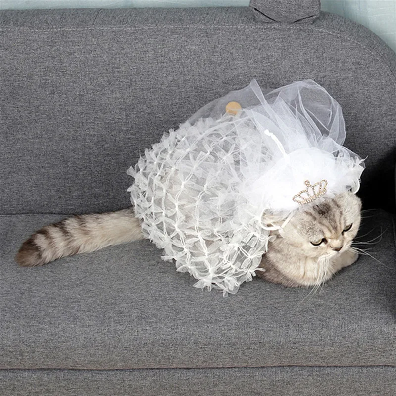 Свадебная вуаль для маленьких и крупных собак, для домашних животных, для Хэллоуина, вечерние костюмы для невесты, платье-пачка принцессы для собак, заколки для волос для собак
