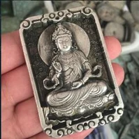 collect chinese white copper sculpture buddha statue handicraft articles thousand hand guanyin sculpture silver medal