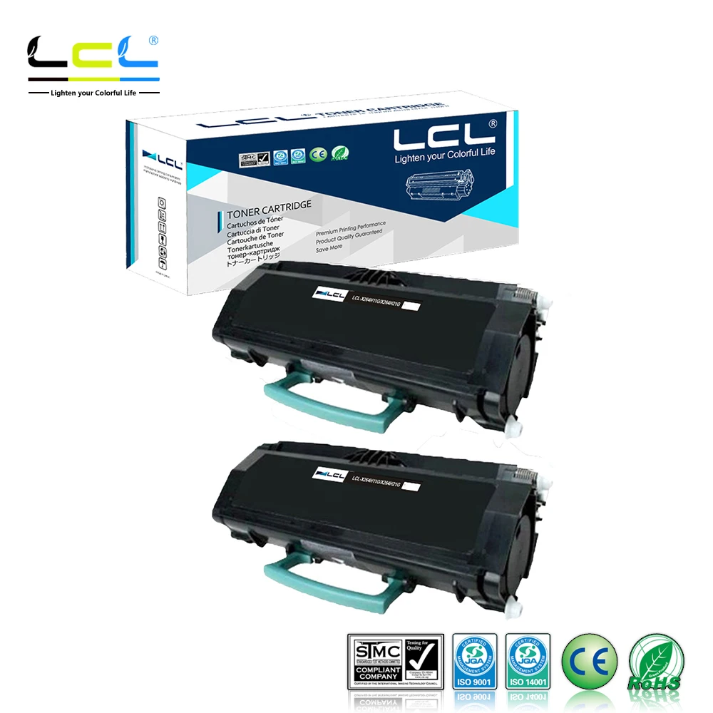 Совместимый тонер картридж LCL X264 X264H11 (2 упаковки) на 9000 страниц для Lexmark X363 X363dn X364