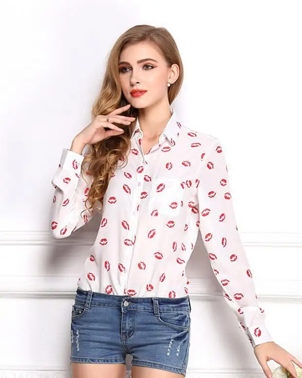 Женская одежда блузки рубашки европейские американские весна осень свободная