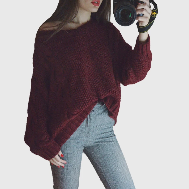 Женский вязаный свитер с V-образным вырезом | Женская одежда