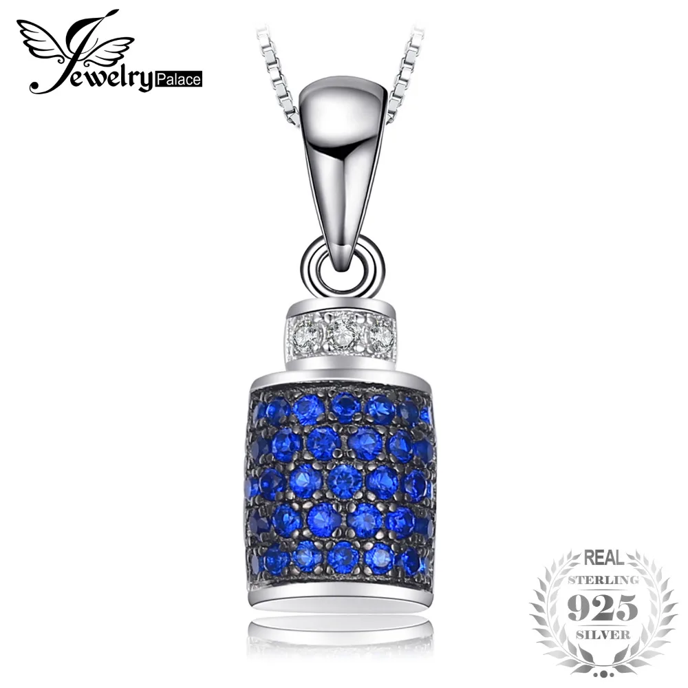 Jewelrypalace замок запахом 0.2 ct создано синий шпинель кулон ожерелья для женщин 925