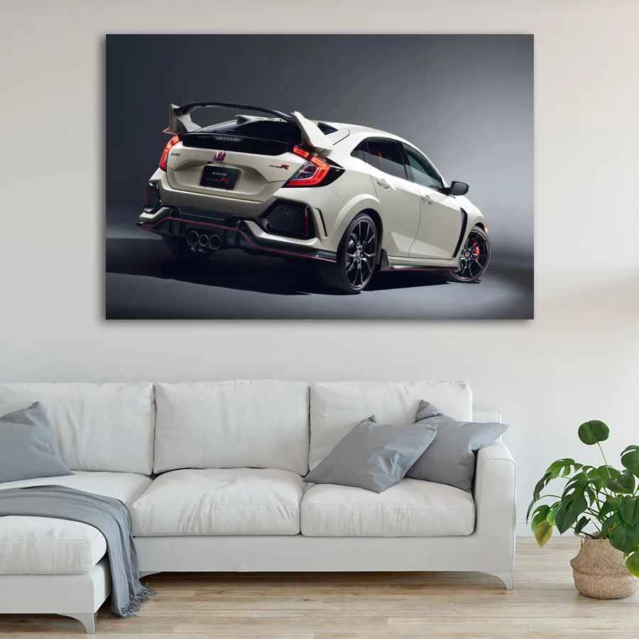 Настенные картины Honda Civic Тип R спортивный автомобиль фонарь Плакаты и
