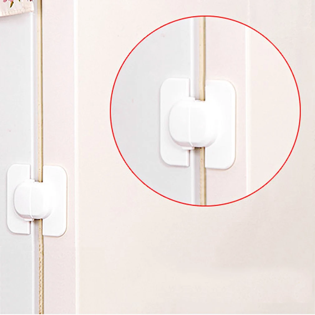 Cerradura de seguridad para refrigerador, cerrojo de pl&aacute;stico pr&aacute;ctico para puerta de armario, cajones, refrigerador, inodoro, cerradura de seguridad para beb&eacute;, la mejor herramienta-0