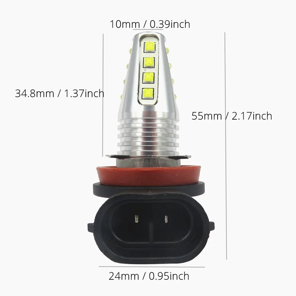 WLJH 2x H8 светодиодный автомобильный противотуманный светильник H9 H11 Светодиодный дневной ходовой светильник для вождения лампы DRL 12 в 24 В светодиодный для Kia Rio Sedona Soul Sportage
