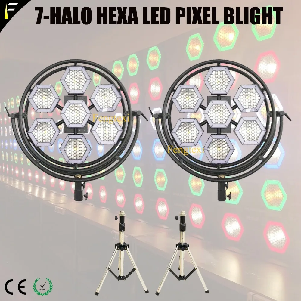7 Halo Hexa COB LED Pixel сценический студийный задний свет DMX512 теплый/холодный цвет 2в1