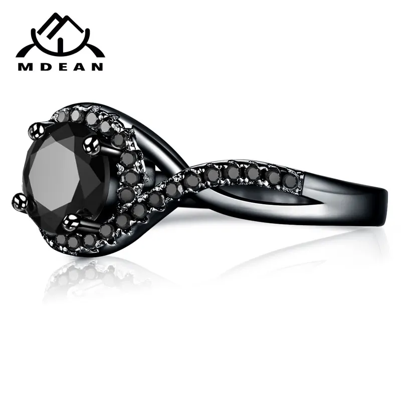 Mdean свадебные кольца черного и золотого цвета модные для женщин обручальные