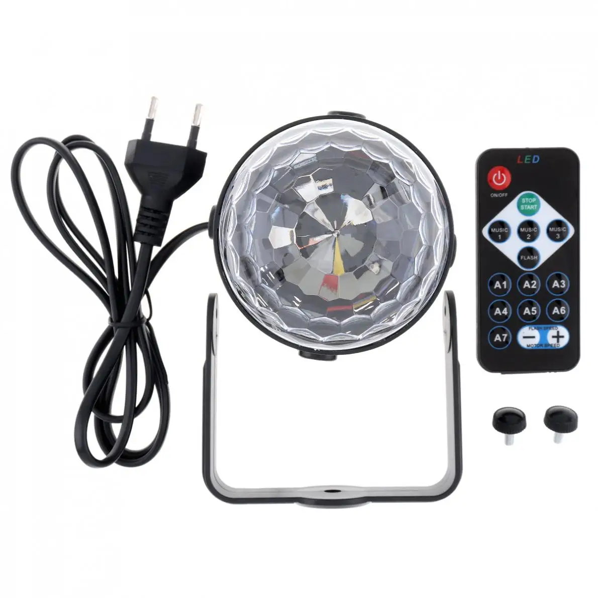 Цветной Вращающийся Диско Шар с активацией звуком и пультом дистанционного