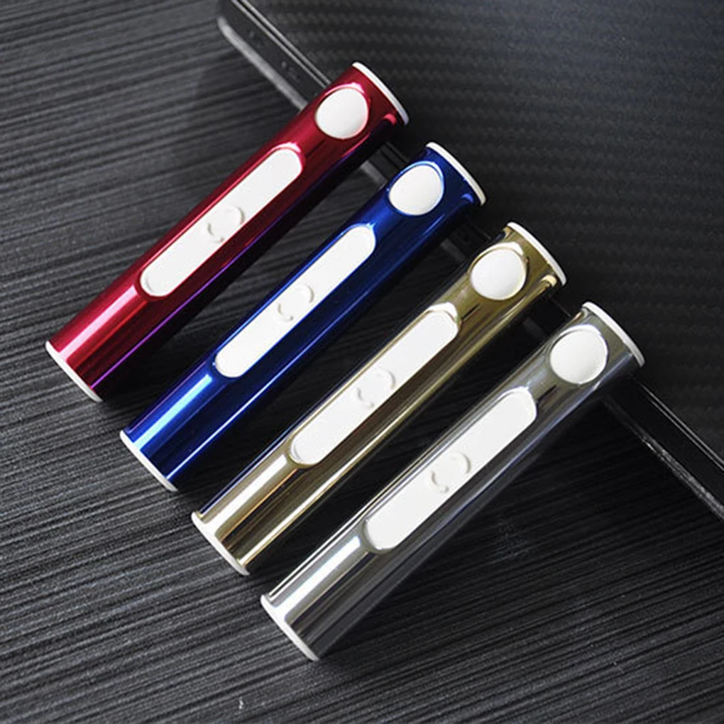 Мини USB Зажигалка перезаряжаемая двухсторонняя ветрозащитная Электронная зажигалка тонкая электрическая зажигалка для сигарет гаджет мощная беспламенная