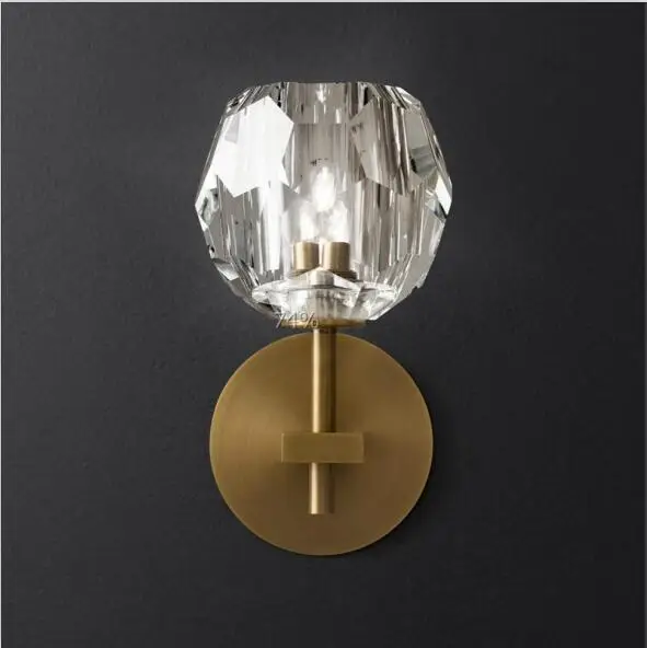 1 light L12 H20cm Американский пост современный RH Лофт Led G9 люстра гостиная медная светодиодная люстра освещение фойе хрустальные абажуры подвесной светильник - Цвет абажура: 1 light L12 H20cm