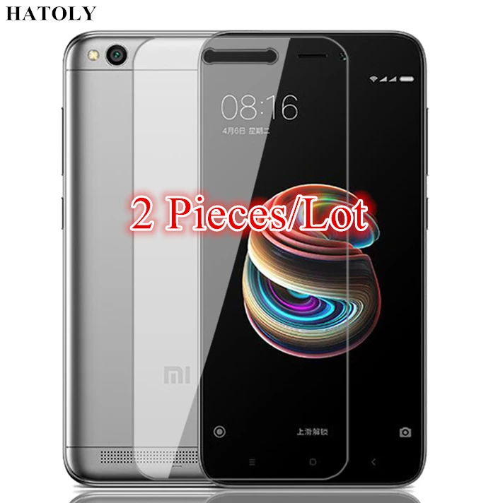 Pel&iacute;cula de vidrio templado para Xiaomi Redmi 5A, Protector de pantalla de tel&eacute;fono duro, vidrio Protector para Xiaomi Redmi 5A, 2 uds.-0