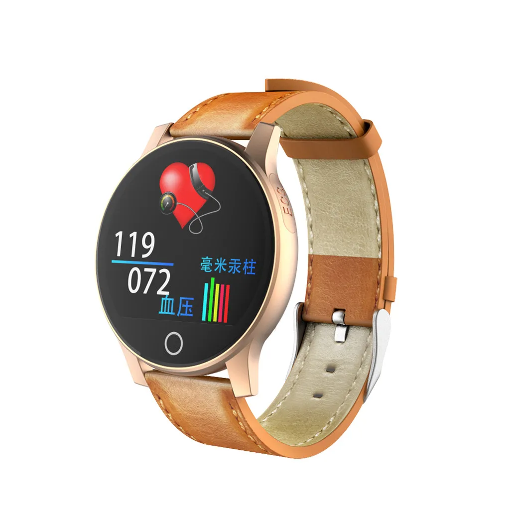 Brown PPG ЭКГ Смарт Часы Монитор артериального давления сердечного ритма Smartwatch Bluetooth 5,0 монитор Шагомер цифровые наручные часы час# sw - Цвет: Brown