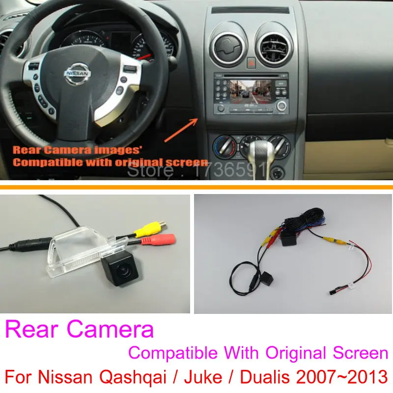 Для Nissan Qashqai/Juke/Dualis 2007~ 2013 RCA и экран, совместимая камера заднего вида, камера заднего вида