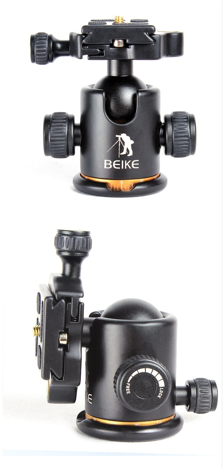 Beike BK-03 Алюминий сплав шаровая Головка для штатива-трипода из/с Quick Release Plate и два уровня& 1/4 винт Максимальная нагрузка 8 кг для Benro