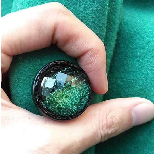 Зеленые высококачественные пуговицы из смолы 6 шт./лот для пальто свитера платья