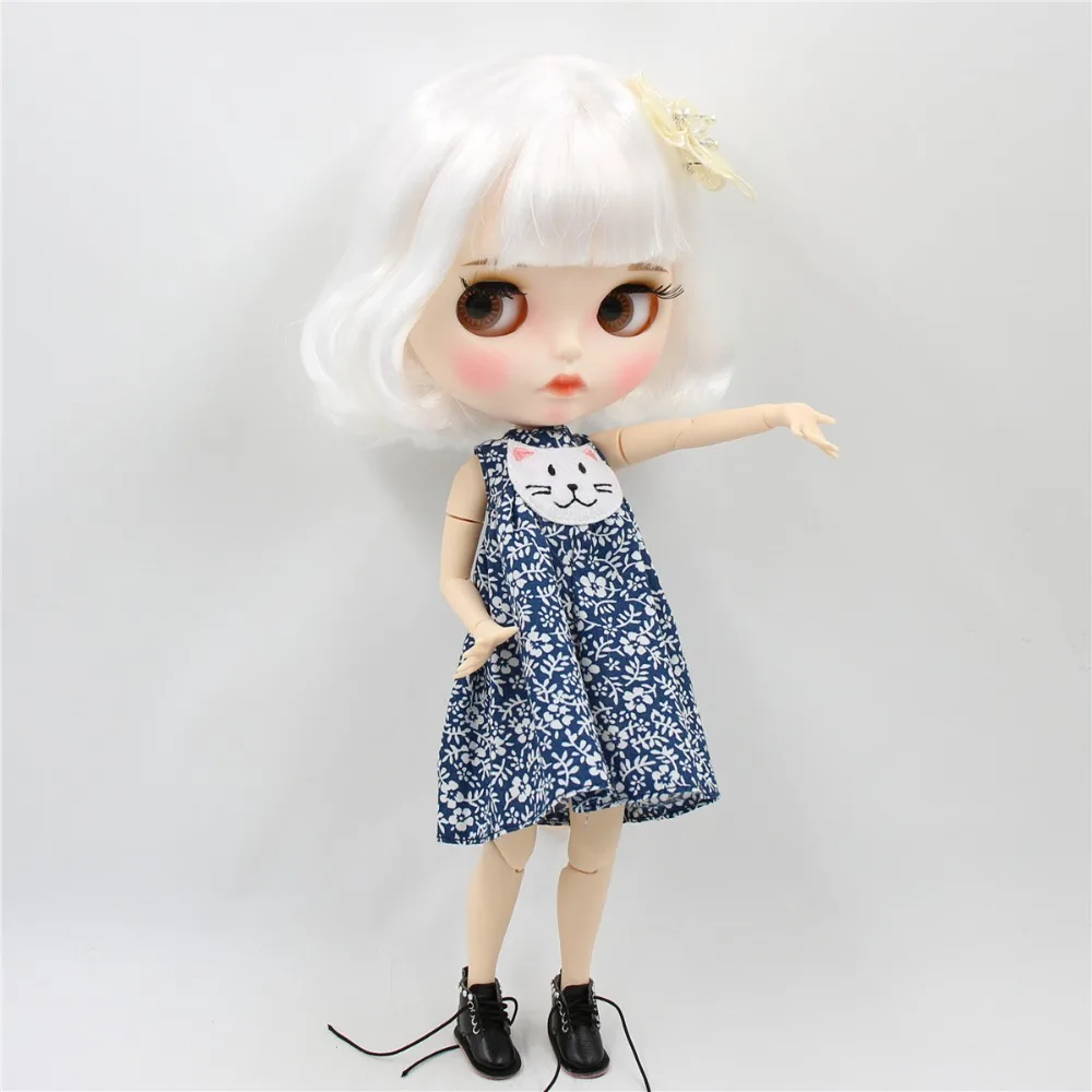Ледяная кукла DBS Blyth 1/6 bjd белая кожа сужение тела короткие белые волосы матовое