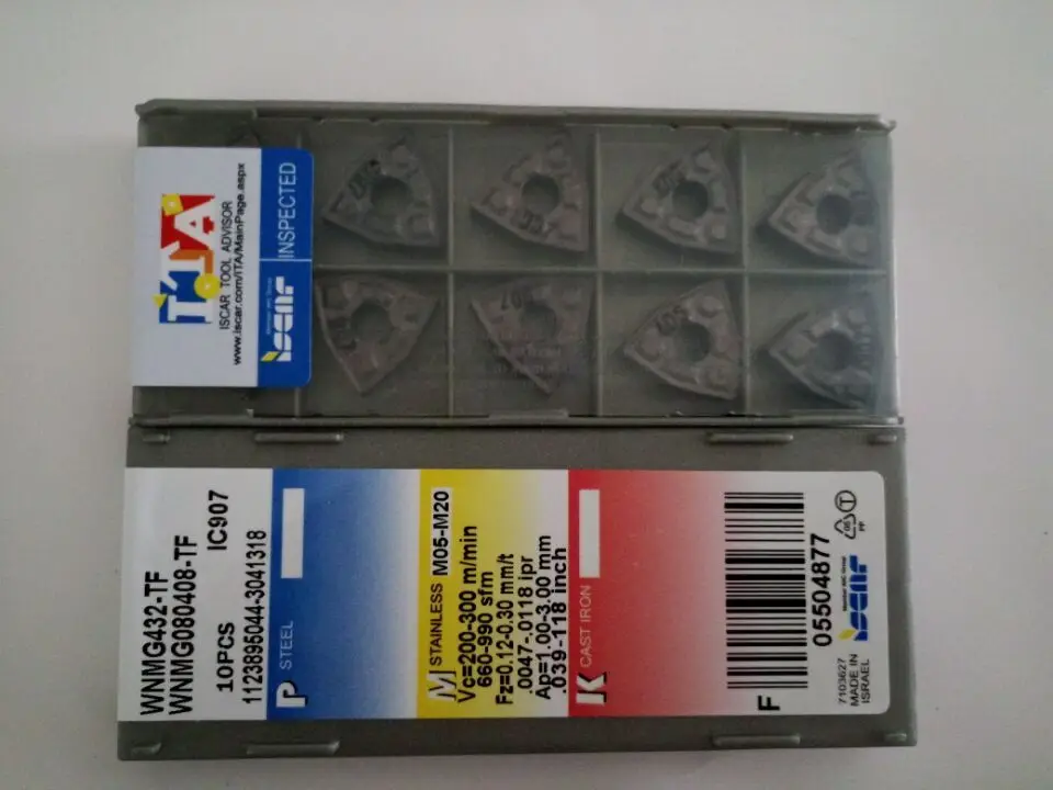 10 шт. Iscar TNMG160408 - TF IC907 вставки из цементированного карбида CNC токарный инструмент |