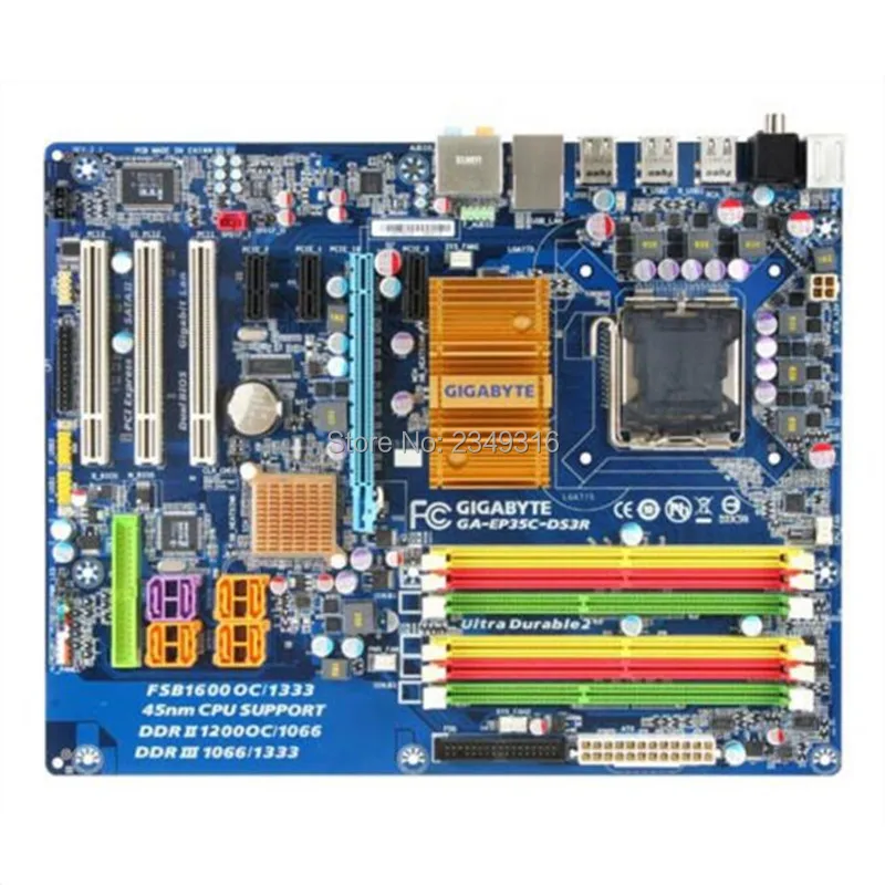 Для Gigabyte GA P35C DS3R оригинальная б/у материнская плата для настольного компьютера P35