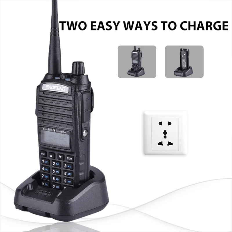 2 шт. Baofeng UV 82 рация 8 Вт UHF VHF двойной PTT Ham Радио Amador охотничья UV82 двухстороннее