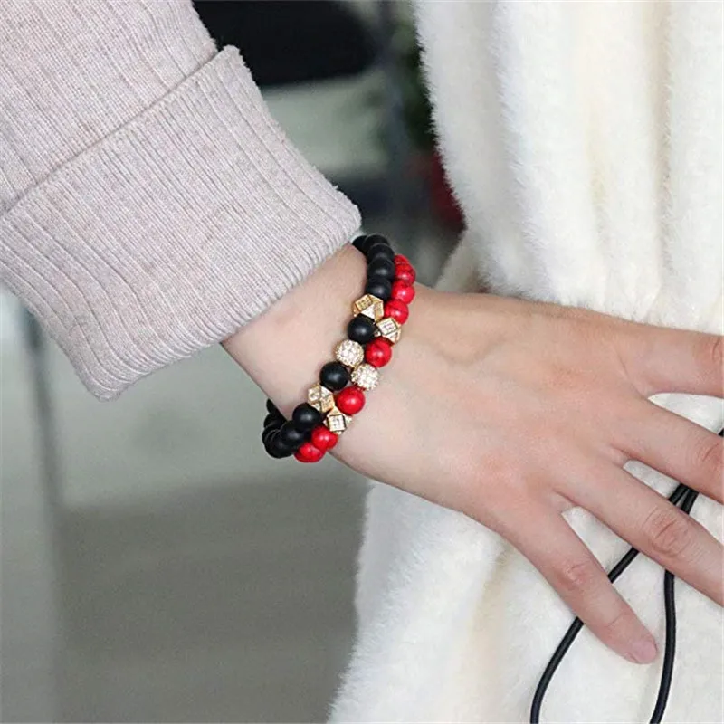 2 шт./комплект мужские и женские браслеты из натурального камня | Украшения