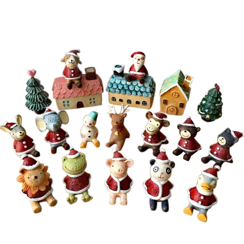 

A Set Of 10pcs Resin Animal Decorations Christmas Decorations Desktop Decorations, Girls Gifts