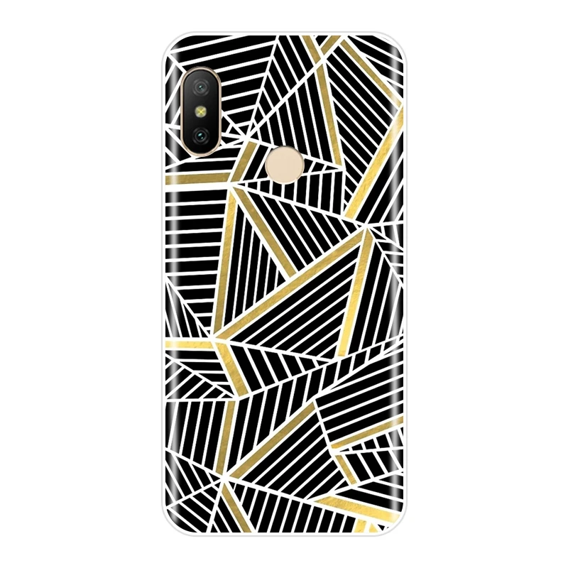 Задняя крышка для Xiaomi Mi 5 5C 5S 5X 6 6X Plus черный геометрический Мягкий силиконовый