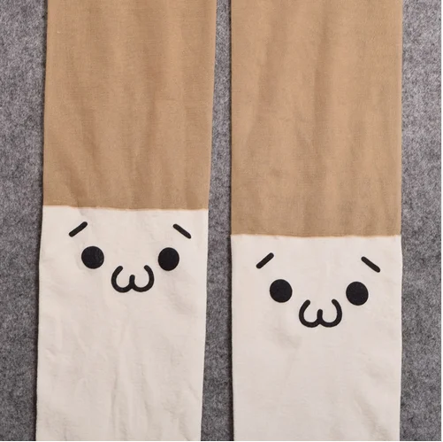 Harajuku Emotion Icon Cosplay Expression Pantyhose Stockings Anime Cute White/Black Tights
