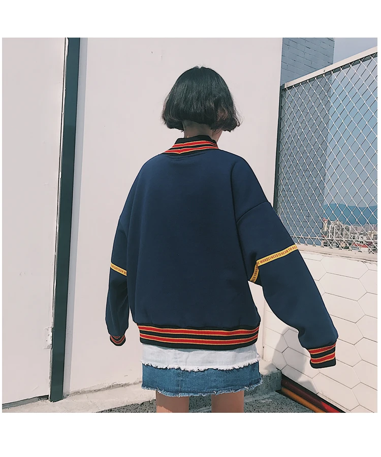 Ulzzang/женские толстовки с капюшоном, толстовки, осень, корейский стиль, Харадзюку, с буквенным принтом, флисовая водолазка, худи, Женский Топ