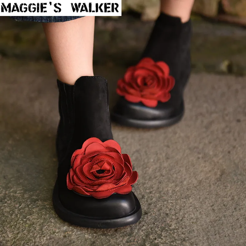 Женские ботинки с круглым носком Maggie's Walker модные повседневные из натуральной
