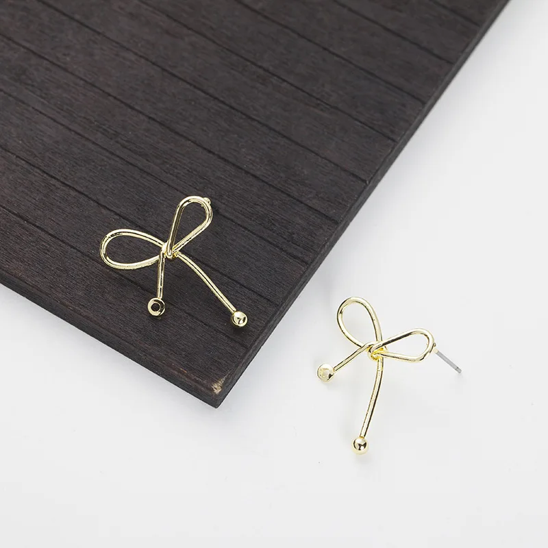 10 шт./компл. Корея Бант Серьги Ювелирные аксессуары сплав цинка золотые серьги