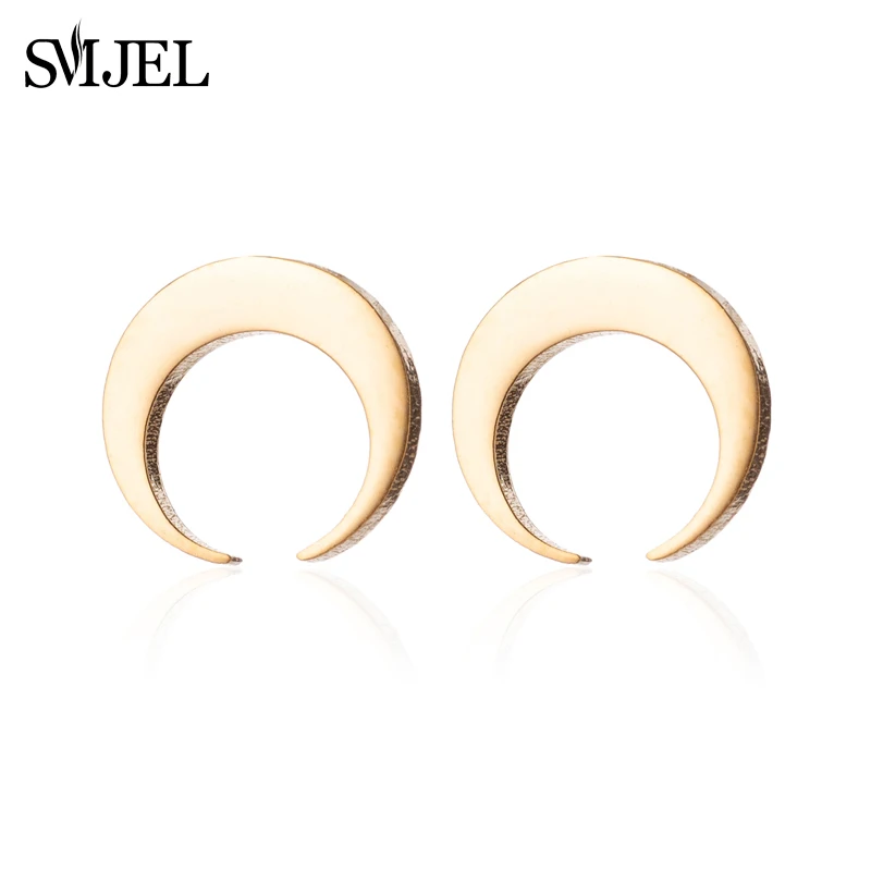 Модные серьги SMJEL в форме полумесяца ювелирные изделия для ушей геометрические
