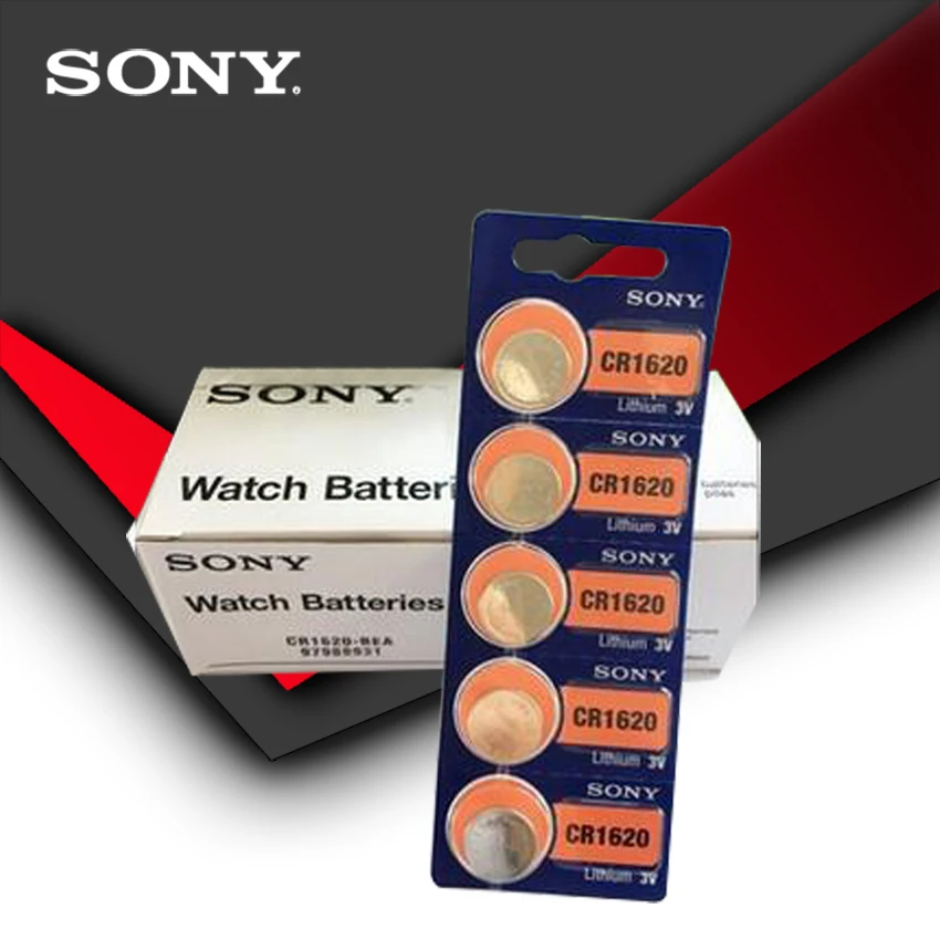 Комплект из 2 предметов sony CR1620 кнопочная ячейка Батарея для мобильного часо-автомобиль дистанционного ключа cr 1620 ECR1620 GPCR1620 3 v литиевая Батарея