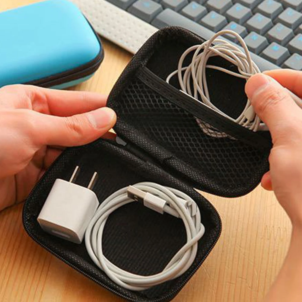 Квадратный прямоугольник нейлоновый Кошелек для монет USB диск наушники сумка для хранения Органайзер чехол