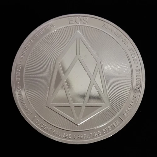 Новинка года EOS Coin Virtual Digital Bitcoin с тиснением памятные битные монеты сувениры коллекционные товары Прямая - Цвет: Silver
