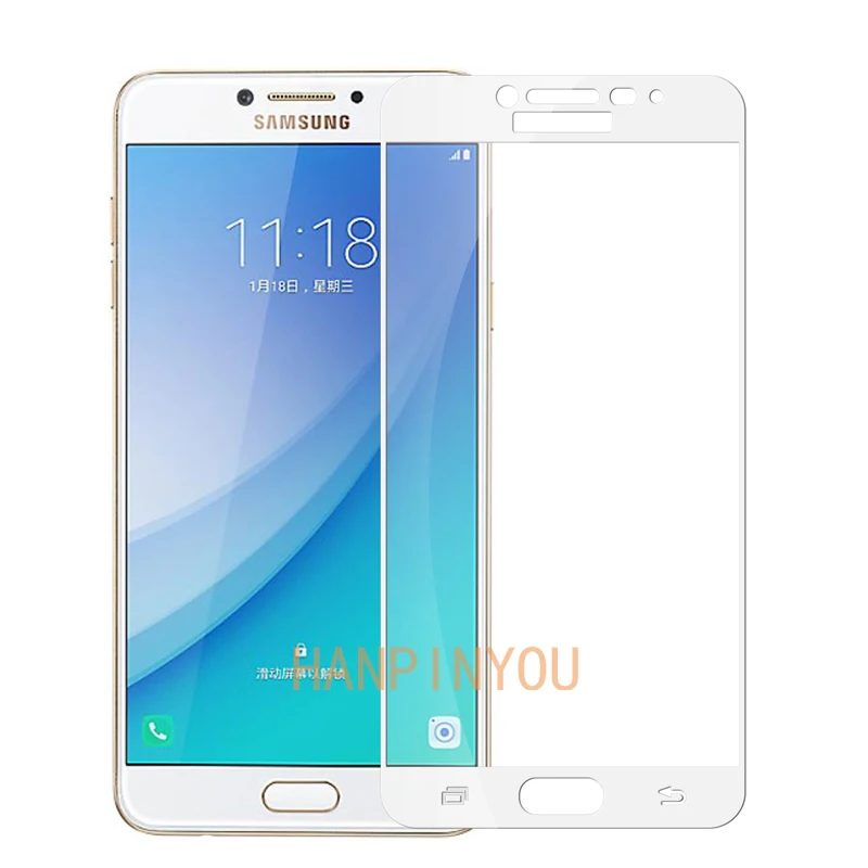 Защитная пленка для экрана Samsung Galaxy C7 Pro C7010 закаленное стекло с полным покрытием 5
