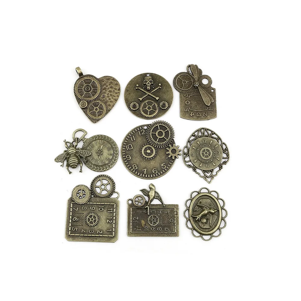 DoreenBeads модные подвески из сплава цинка смешанные старинные бронзовые часы DIY
