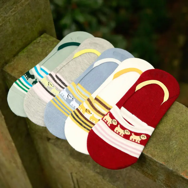 1pairs Summer Cartoon Cotton Dog Women Boat Socks Girls Invisible Ankle Puppy Woman Girl Boy Hosier Acrylic |