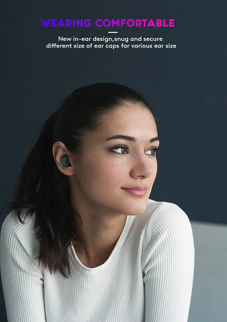 Arlado G02 TWS Bluetooth наушники беспроводные наушники с тяжелыми басами сенсорное управление стерео гарнитура с зарядным устройством 3000 мАч