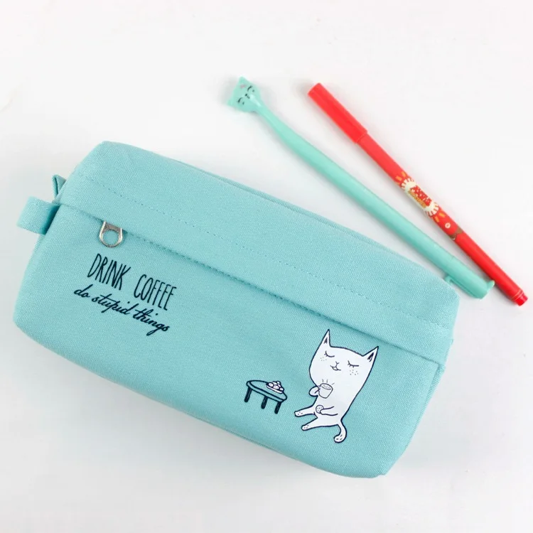 Freeshipping Cartoon cat print pencil bags | Канцтовары для офиса и дома