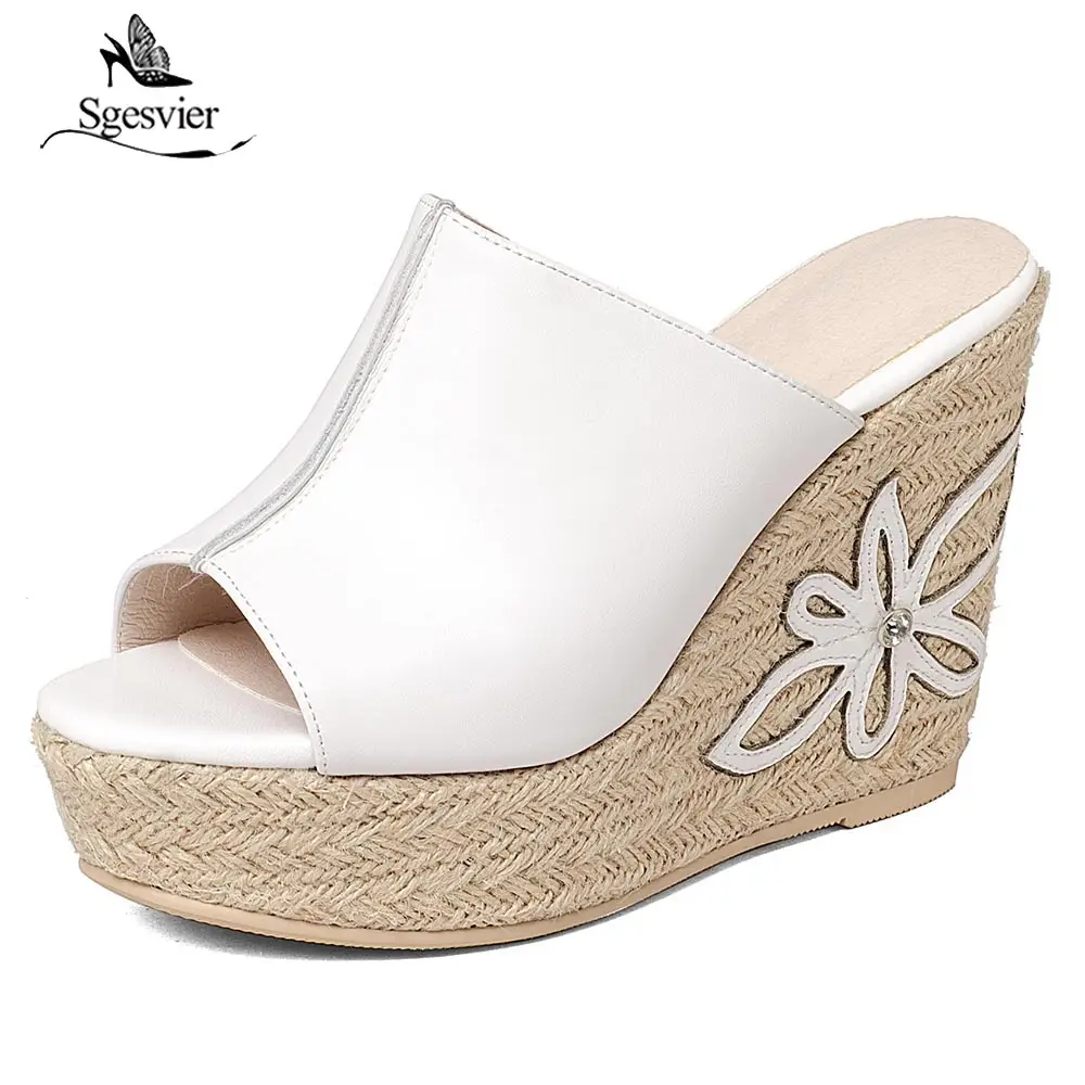 Женские босоножки на танкетке sgesвье высокие каблуки 11 см летняя обувь платформе