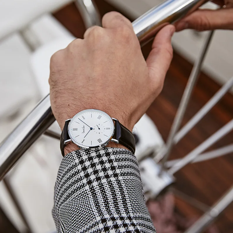 Мужские ультратонкие кварцевые часы Bestdon модные классические Синие оригинальные