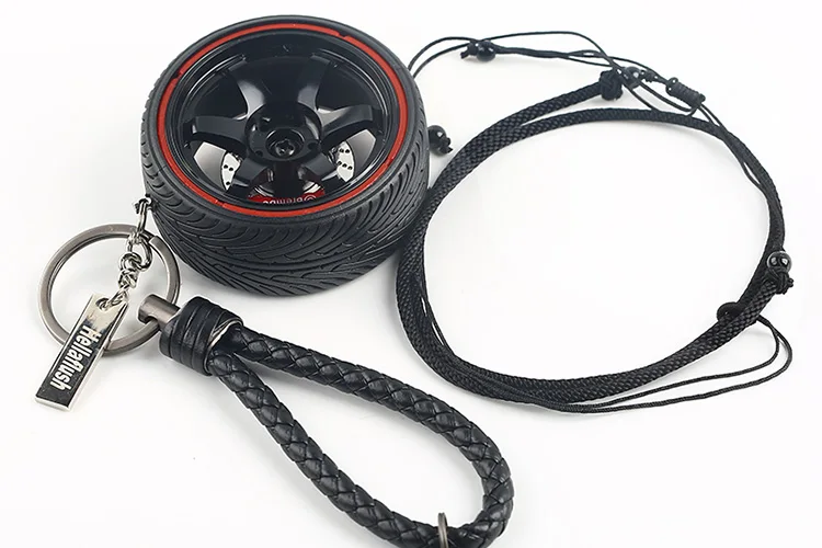 TE37 JDM большой размер обода колеса заднего вида Mirrow Pendent дисковый тормоз+ Bv кожа+ Шина+ веревка(большой размер) брелок hellaflush брелок