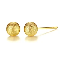 dovolov daily wear chic stud earrings for young women fashion simple sand face gold ball ear jewelry brincos wholesale